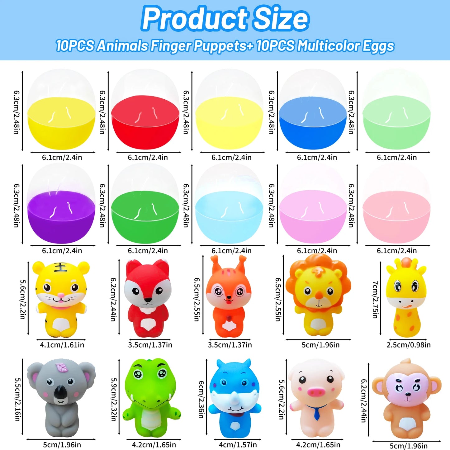 10PCS Soft Rubber Animal Finger Puppets for Kids Finger Hands Role Play Tell Story Cloth Doll Educational Toys for Children Gift