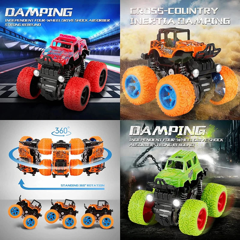 Hot Toys Car Monster Truck Four-Wheel Drive Vehicle Stunt Dump Car Inertia Car Toy Dinosaur Pull Back Children Toy Boy Girl Gift