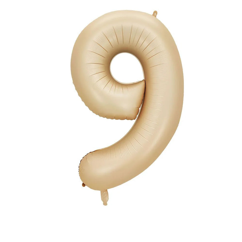 40 Inch Brown Beige Cream Number Balloons 1 2 3 4 5 6 Baby Birthday Number Foil Balloon Cream Beige Air Helium Baloon