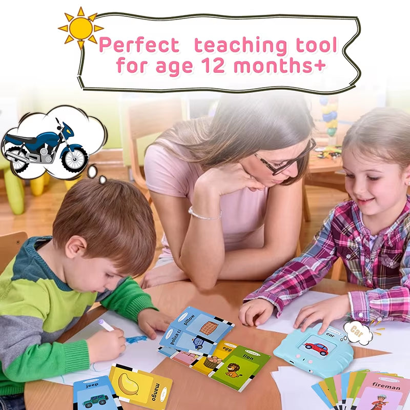 Education Toys Sight Words Games Talking Flash Cards Learning English Machine Electronic Book for Kids Interactive Activity Gift