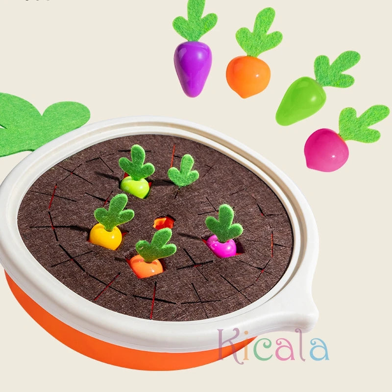 Baby Montessori Toys for Toddler Toys Educational Colorful Shape Toy Pull Carrot Set Counting Discouvery Toys for Kids Learning