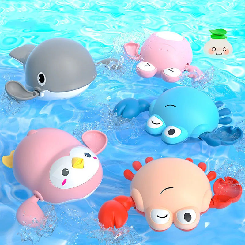 Bath Toys Cute Swimming Clown Fish Bath Toys for Toddlers Floating Wind up Toys for Boy Girl New Born Baby Bathtub Toddler Toys