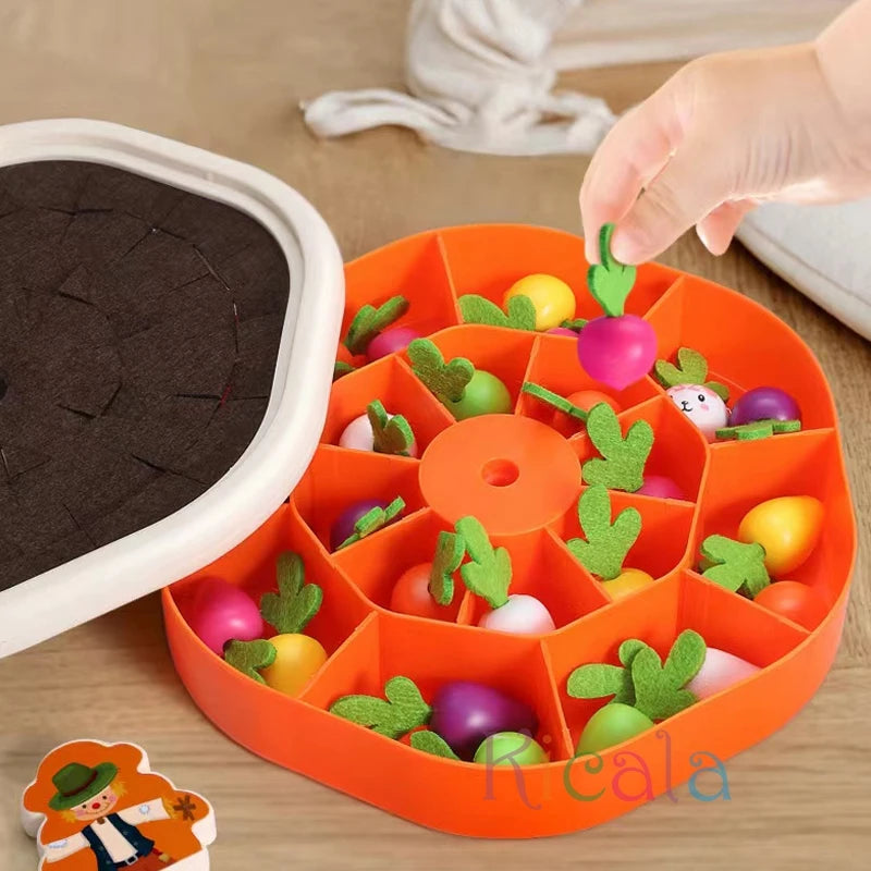 Baby Montessori Toys for Toddler Toys Educational Colorful Shape Toy Pull Carrot Set Counting Discouvery Toys for Kids Learning