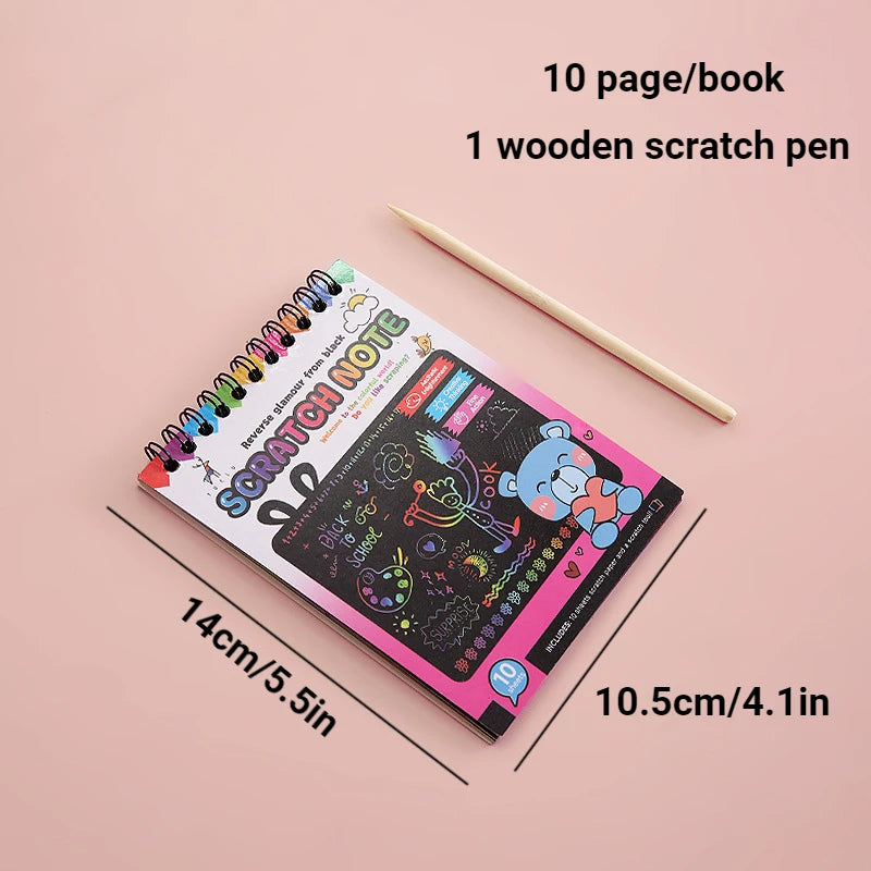 Rainbow Magic Scratch off Paper Set for Kids Arts Scraping Painting Toy DIY Graffiti Book Kids Montessori Educational Toys