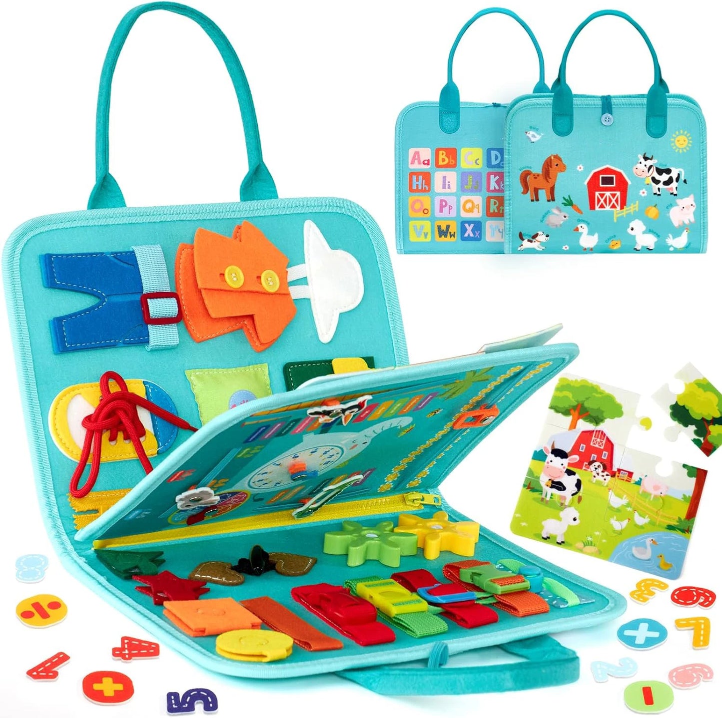 Montessori Busy Book Educational Toys for Toddler Portable Activity Travel Board Fine Motor Skills Early Education Learing Toys