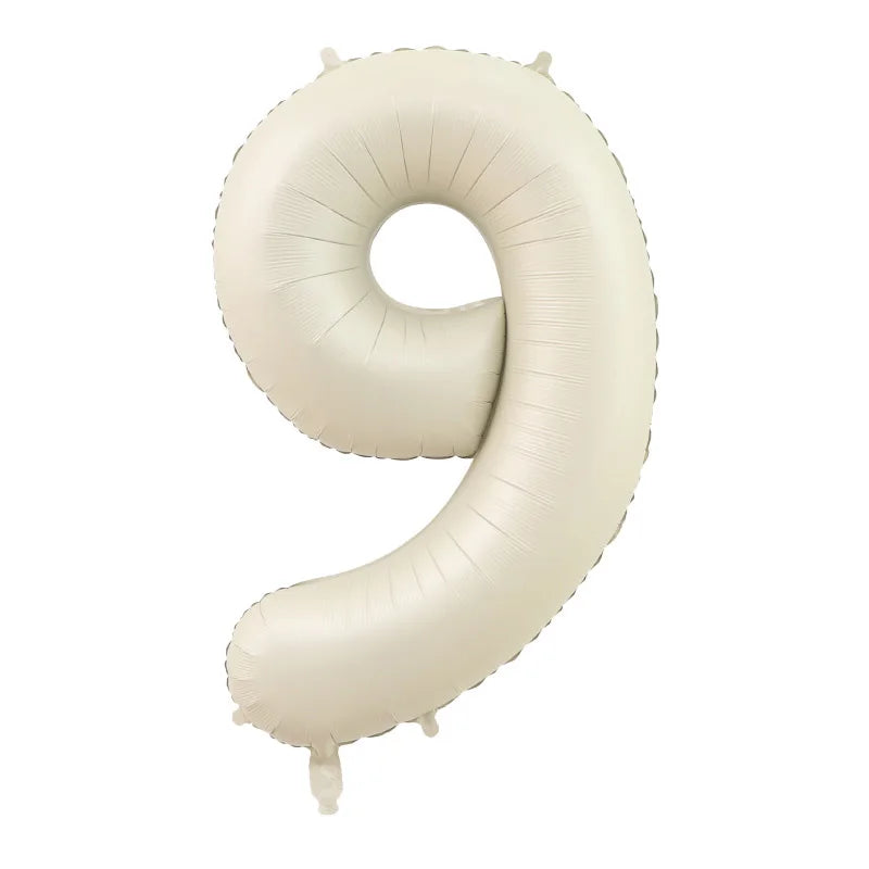 40 Inch Brown Beige Cream Number Balloons 1 2 3 4 5 6 Baby Birthday Number Foil Balloon Cream Beige Air Helium Baloon