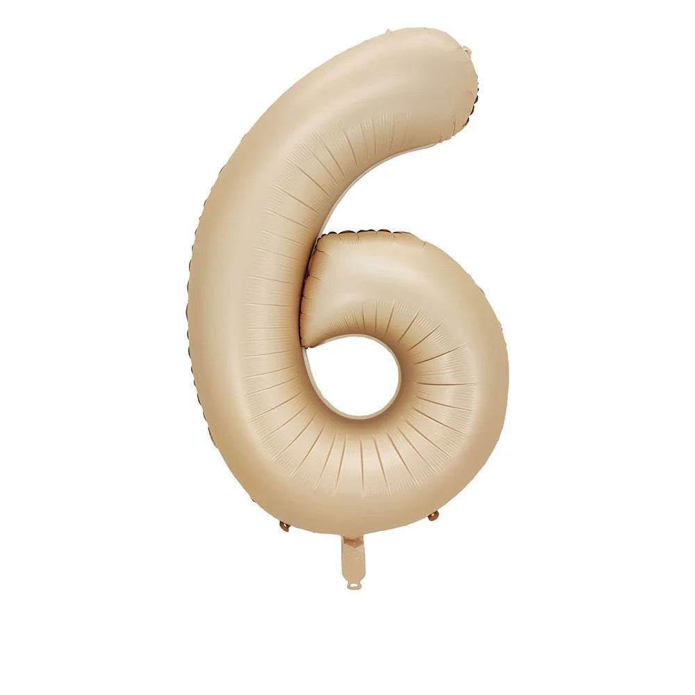 40 Inch Brown Beige Cream Number Balloons 1 2 3 4 5 6 Baby Birthday Number Foil Balloon Cream Beige Air Helium Baloon