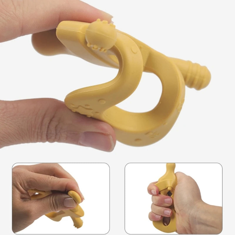 Silicone Teether Baby Milk Bottle Pacifier Chewing Toy Molar Rod Infant Teething Pains Relief Nipple Chain Accs