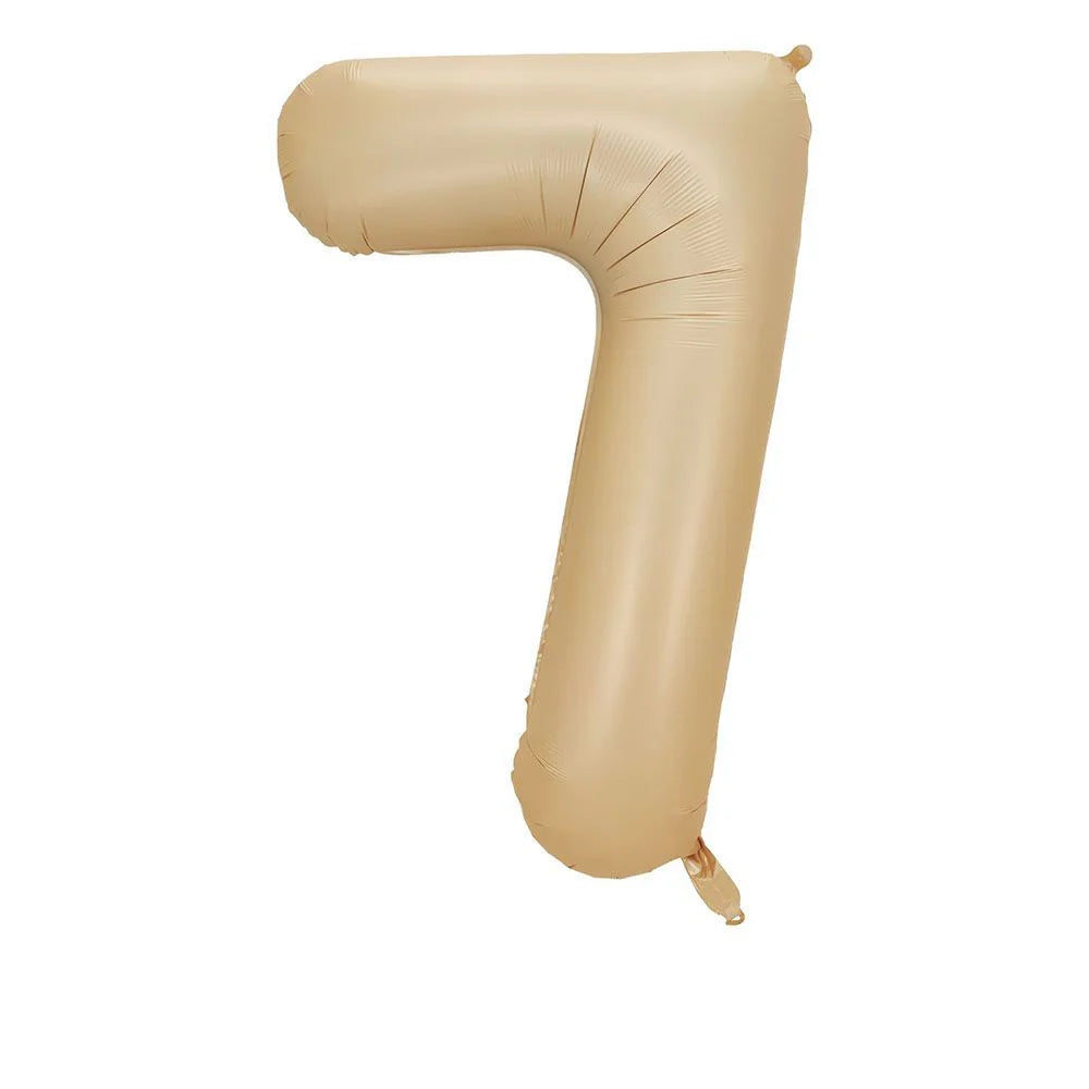 40 Inch Brown Beige Cream Number Balloons 1 2 3 4 5 6 Baby Birthday Number Foil Balloon Cream Beige Air Helium Baloon