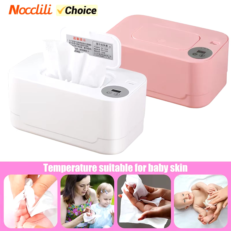 LED Display Baby Wipe Warmer Heater Wet Towel Dispenser Portable USB Charge Baby Wipe Warmer Napkin Heating Box Home/Car Use