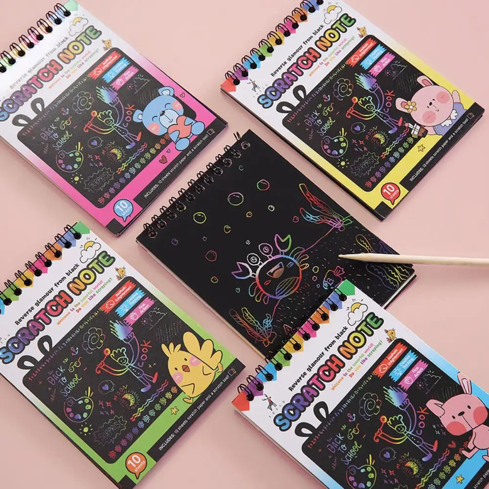 Rainbow Magic Scratch off Paper Set for Kids Arts Scraping Painting Toy DIY Graffiti Book Kids Montessori Educational Toys