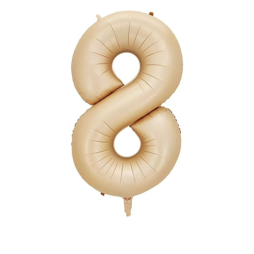 40 Inch Brown Beige Cream Number Balloons 1 2 3 4 5 6 Baby Birthday Number Foil Balloon Cream Beige Air Helium Baloon