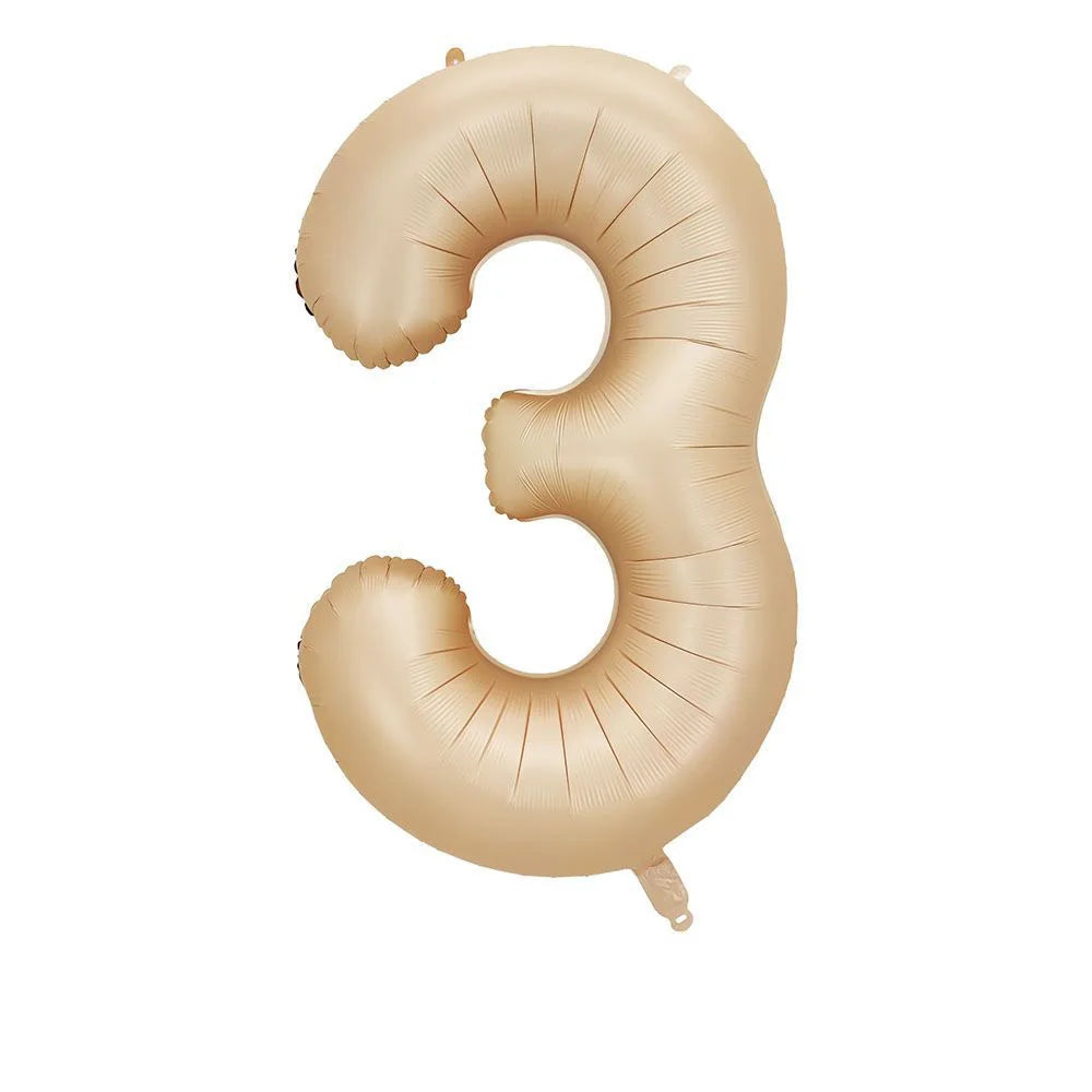 40 Inch Brown Beige Cream Number Balloons 1 2 3 4 5 6 Baby Birthday Number Foil Balloon Cream Beige Air Helium Baloon