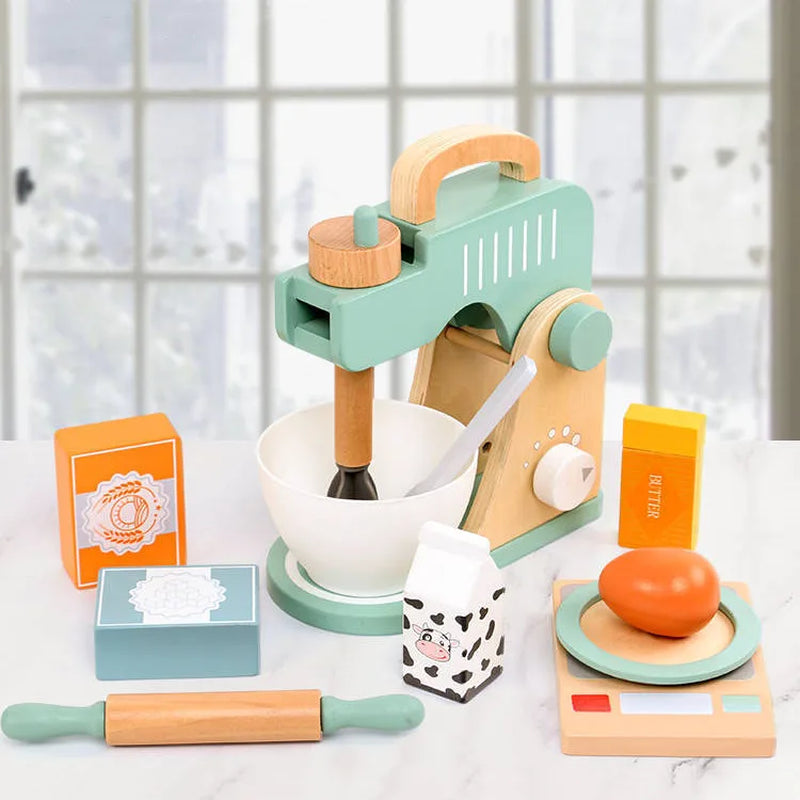 Wooden Play Kitchen for Children Wooden High Tea Set Pretend Play Food Learning Role Play Game Early Educational Toys Gifts