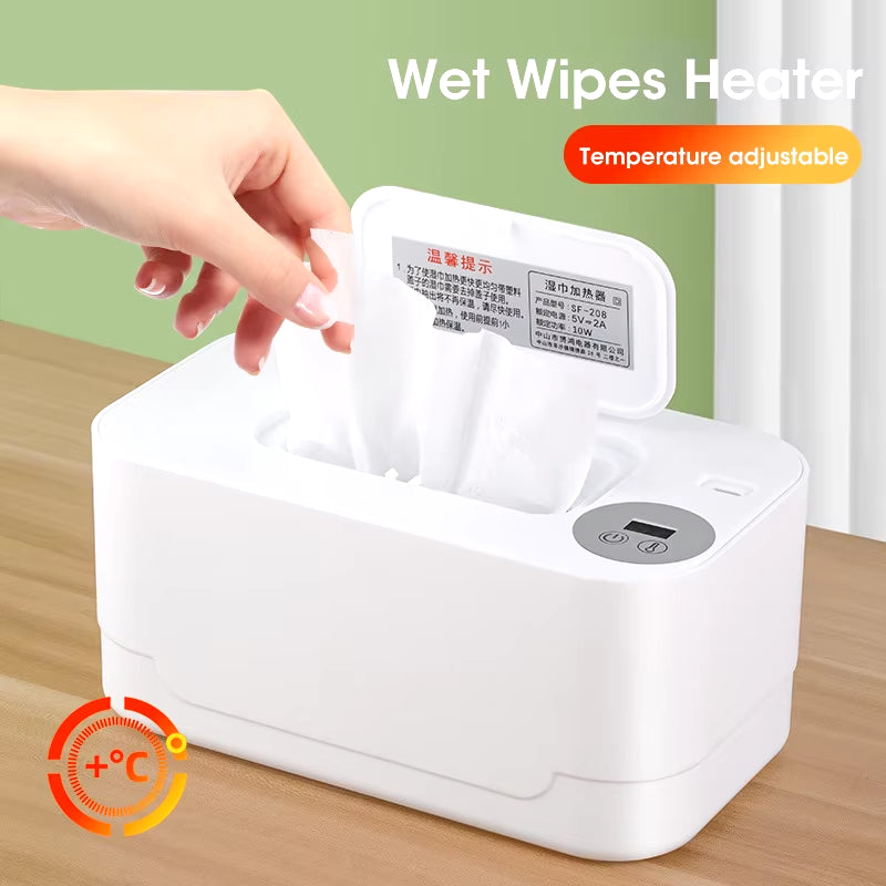 LED Display Baby Wipe Warmer Heater Wet Towel Dispenser Portable USB Charge Baby Wipe Warmer Napkin Heating Box Home/Car Use