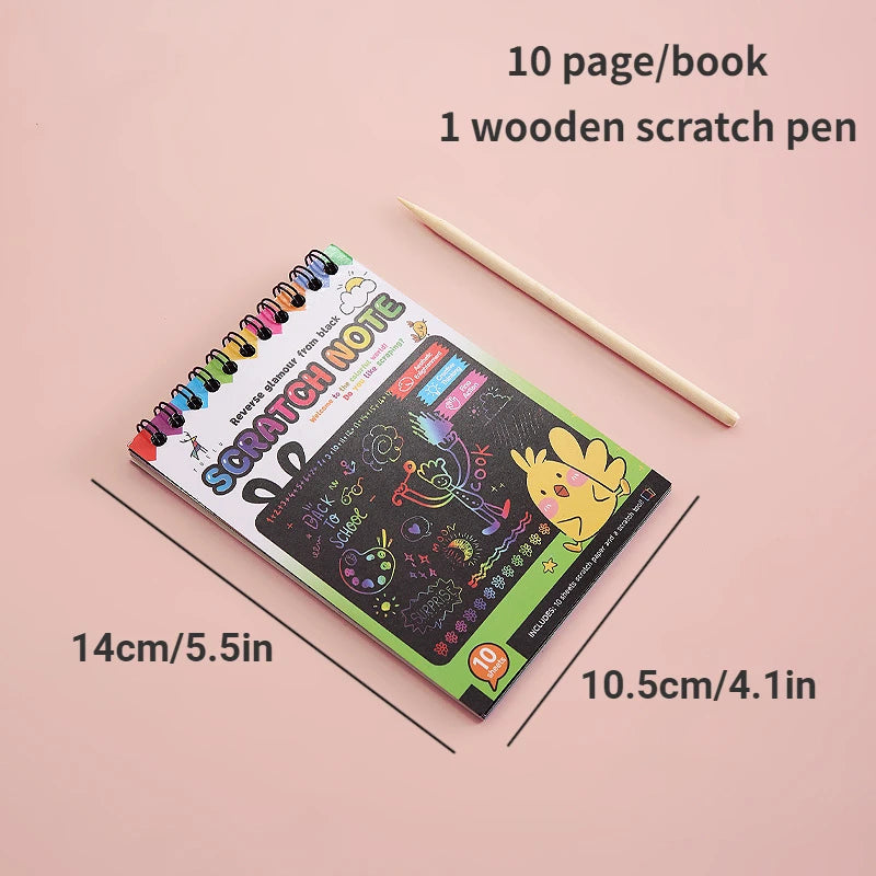 Rainbow Magic Scratch off Paper Set for Kids Arts Scraping Painting Toy DIY Graffiti Book Kids Montessori Educational Toys