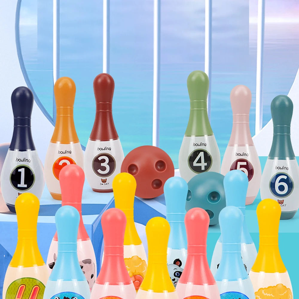 Bowling Set Education Toys for Kids Toddlers Animal Number Learning Indoor Outdoor Sports Games Toys for Kids Baby Gift
