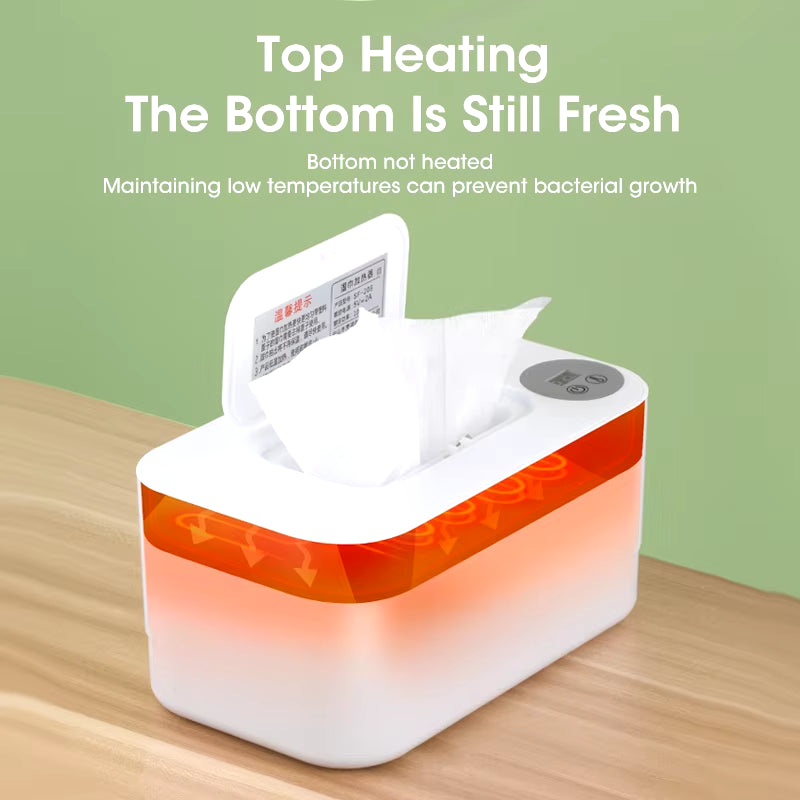 LED Display Baby Wipe Warmer Heater Wet Towel Dispenser Portable USB Charge Baby Wipe Warmer Napkin Heating Box Home/Car Use