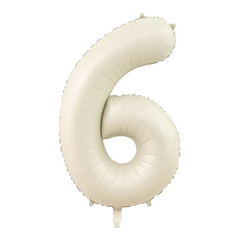 40 Inch Brown Beige Cream Number Balloons 1 2 3 4 5 6 Baby Birthday Number Foil Balloon Cream Beige Air Helium Baloon