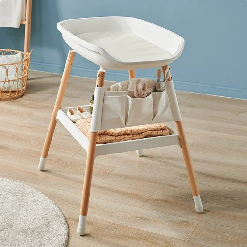 Nordic Simple Design Baby Care Table, Stable and Durable Beech Diaper Station, Newborn Massage Table, Infant Changing Station