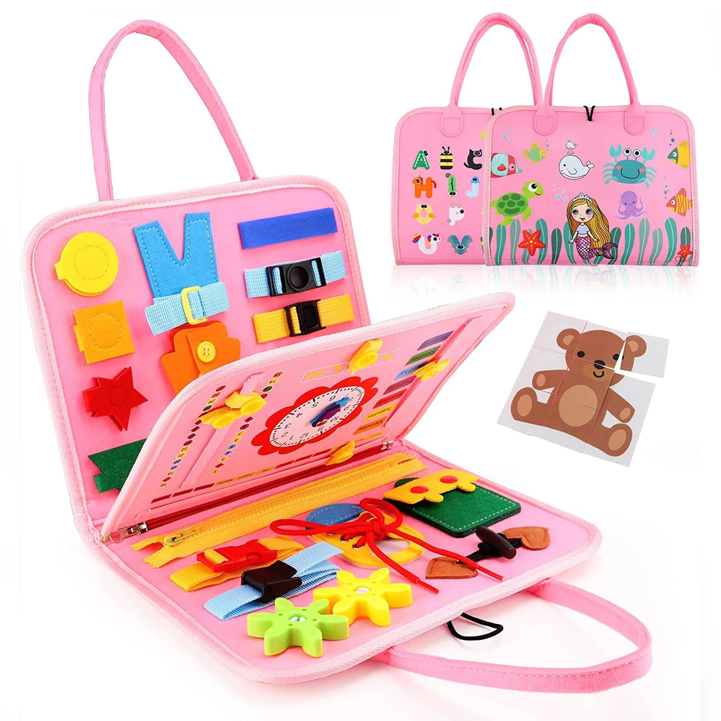 Montessori Toys Busy Board Sensory Activity Developing Board for Motor Skills,Learning Board for Toddlers Christmas Gift