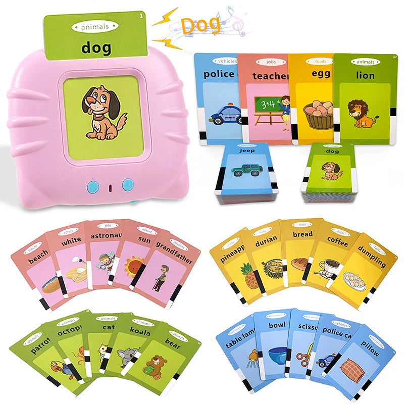 Education Toys Sight Words Games Talking Flash Cards Learning English Machine Electronic Book for Kids Interactive Activity Gift