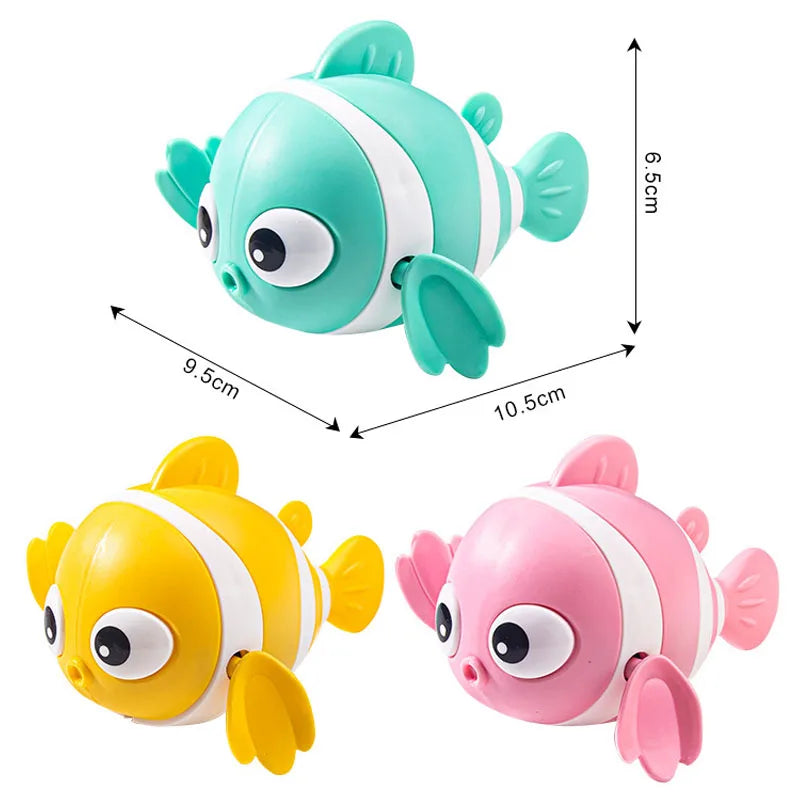 Bath Toys Cute Swimming Clown Fish Bath Toys for Toddlers Floating Wind up Toys for Boy Girl New Born Baby Bathtub Toddler Toys