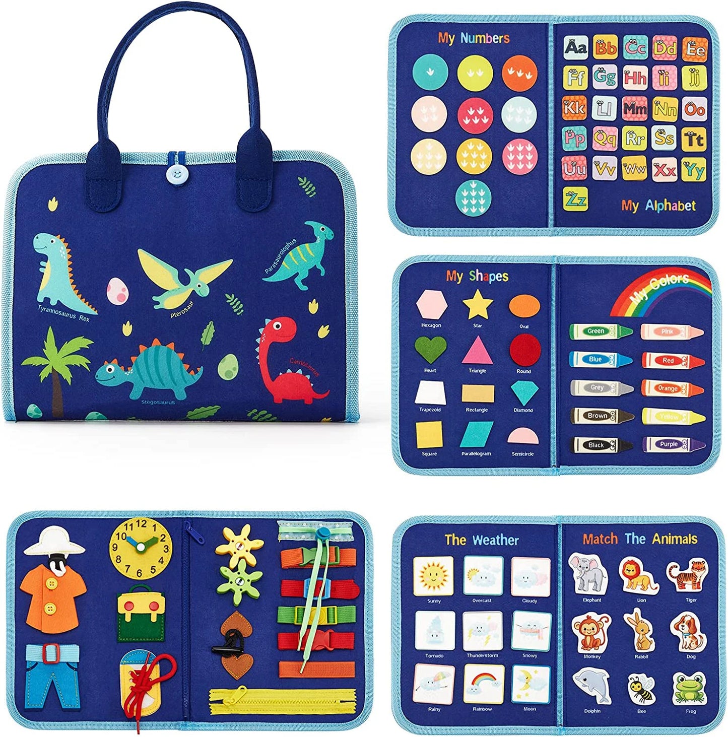 Montessori Toys Busy Board Sensory Activity Developing Board for Motor Skills,Learning Board for Toddlers Christmas Gift