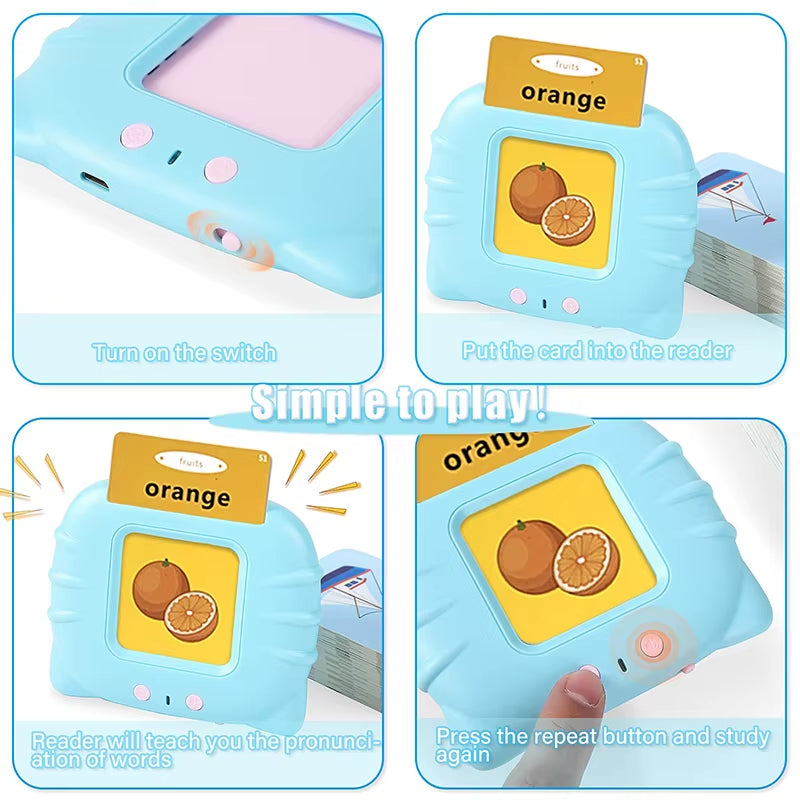 Education Toys Sight Words Games Talking Flash Cards Learning English Machine Electronic Book for Kids Interactive Activity Gift