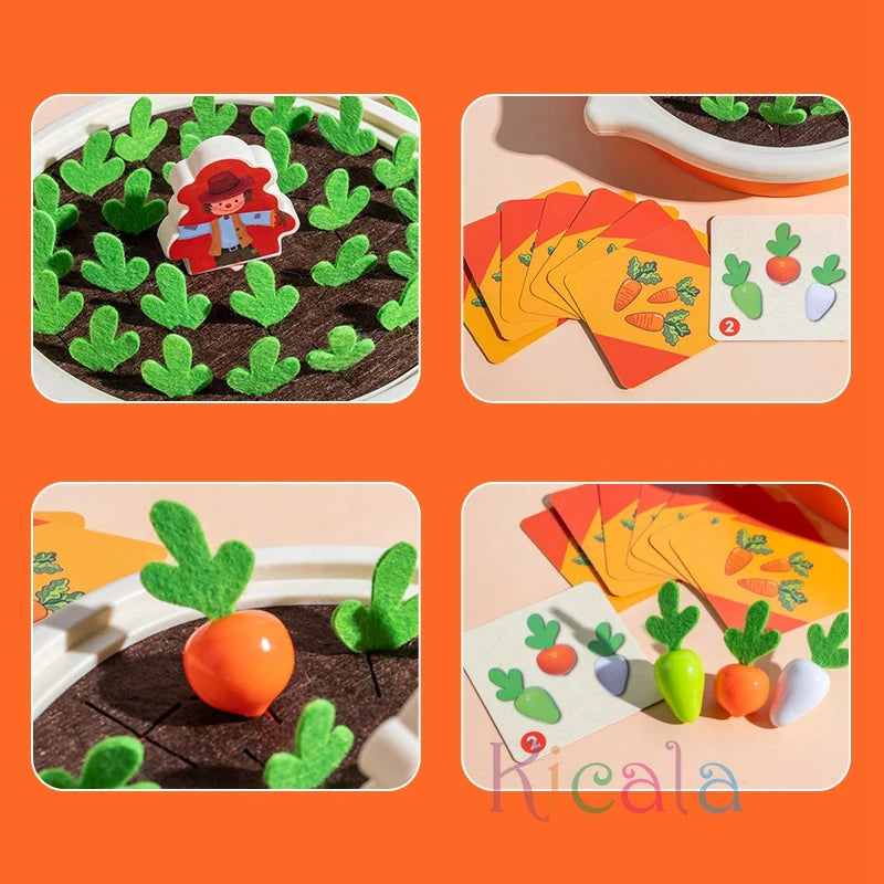 Baby Montessori Toys for Toddler Toys Educational Colorful Shape Toy Pull Carrot Set Counting Discouvery Toys for Kids Learning