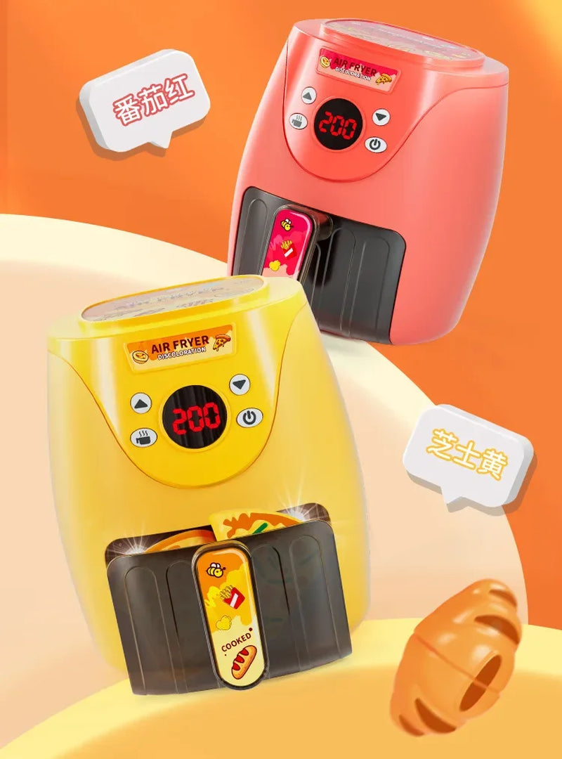Kids Kitchen Air Fryer with Play Food Toddler Toys Cooking Kitchen Playset Girl Toys