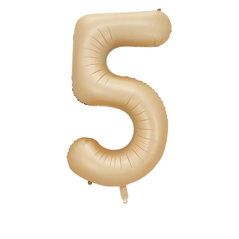40 Inch Brown Beige Cream Number Balloons 1 2 3 4 5 6 Baby Birthday Number Foil Balloon Cream Beige Air Helium Baloon