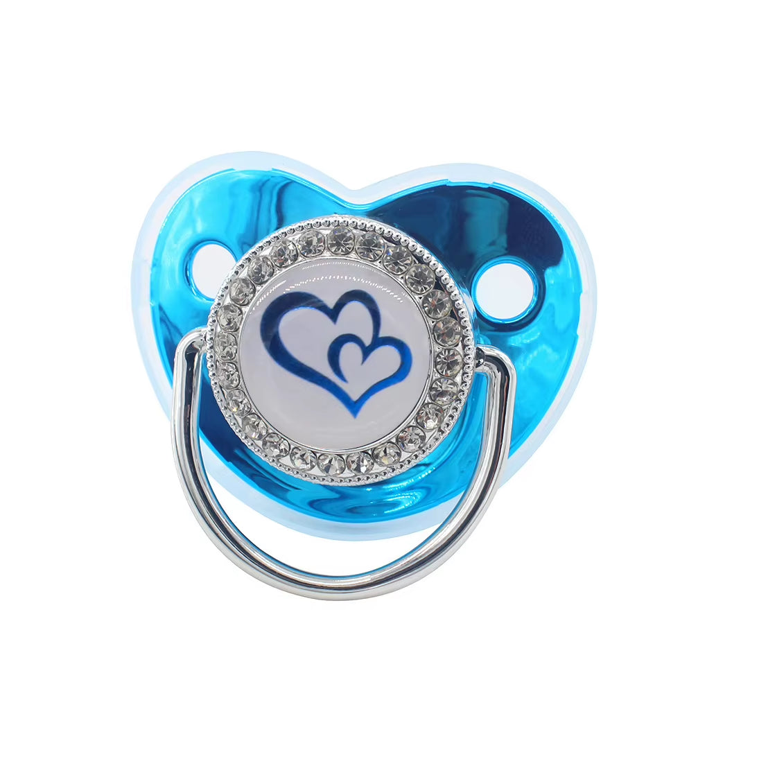 Luxury Newborn Baby Pacifier Baby Rhinestone Crown Pacifier Infant Teether Silicone Pacifier Holder Dummy Baby Shower Gift