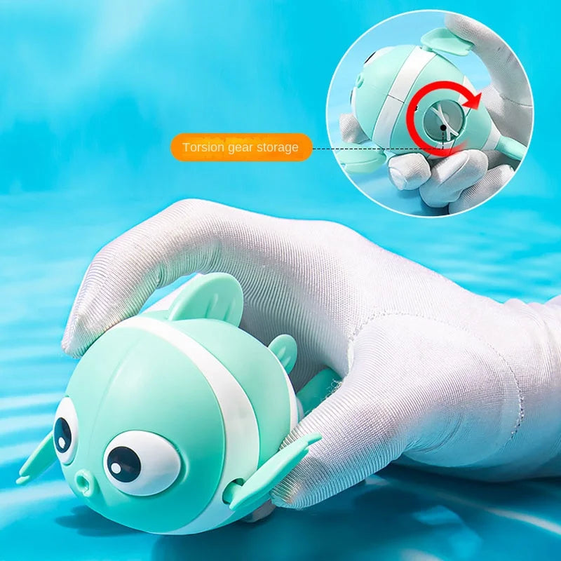 Bath Toys Cute Swimming Clown Fish Bath Toys for Toddlers Floating Wind up Toys for Boy Girl New Born Baby Bathtub Toddler Toys