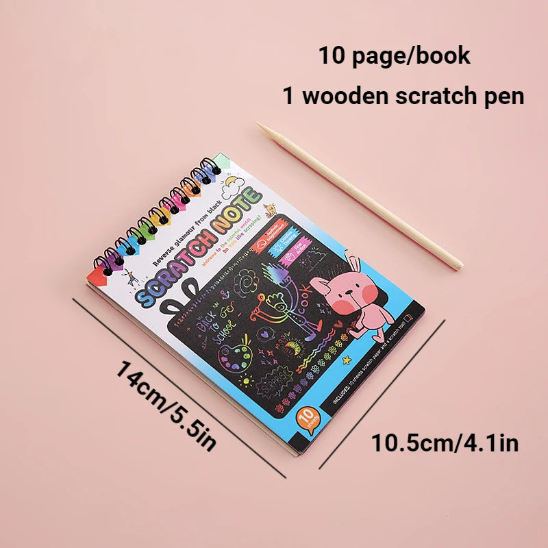Rainbow Magic Scratch off Paper Set for Kids Arts Scraping Painting Toy DIY Graffiti Book Kids Montessori Educational Toys