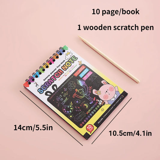 Rainbow Magic Scratch off Paper Set for Kids Arts Scraping Painting Toy DIY Graffiti Book Kids Montessori Educational Toys