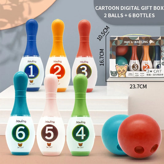 Bowling Set Education Toys for Kids Toddlers Animal Number Learning Indoor Outdoor Sports Games Toys for Kids Baby Gift