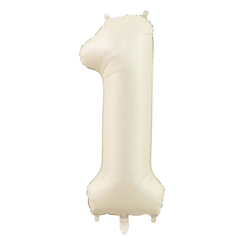 40 Inch Brown Beige Cream Number Balloons 1 2 3 4 5 6 Baby Birthday Number Foil Balloon Cream Beige Air Helium Baloon