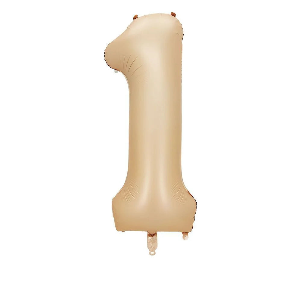 40 Inch Brown Beige Cream Number Balloons 1 2 3 4 5 6 Baby Birthday Number Foil Balloon Cream Beige Air Helium Baloon