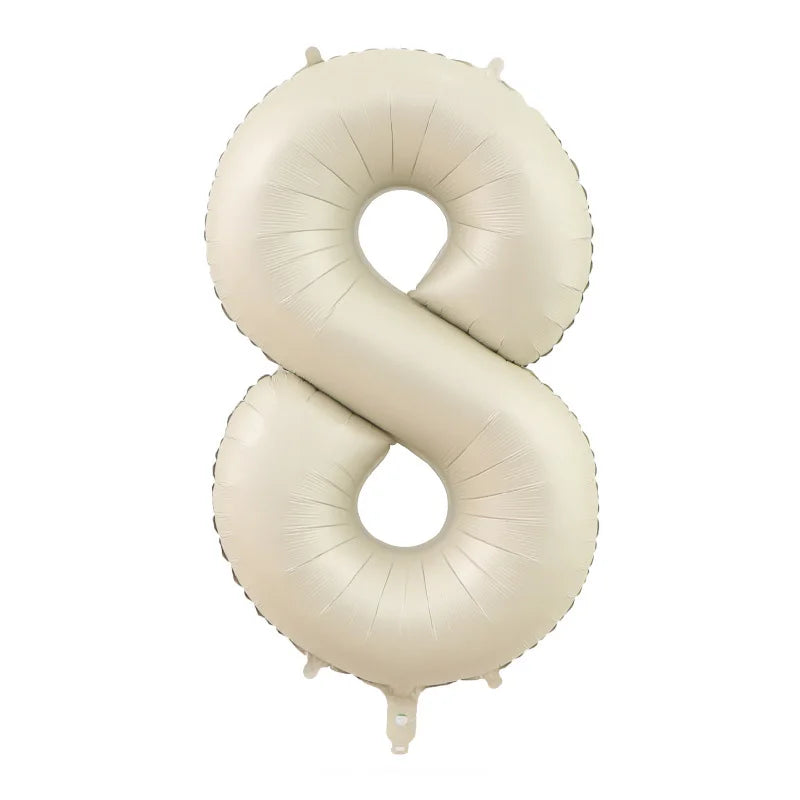 40 Inch Brown Beige Cream Number Balloons 1 2 3 4 5 6 Baby Birthday Number Foil Balloon Cream Beige Air Helium Baloon