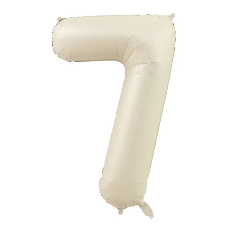 40 Inch Brown Beige Cream Number Balloons 1 2 3 4 5 6 Baby Birthday Number Foil Balloon Cream Beige Air Helium Baloon