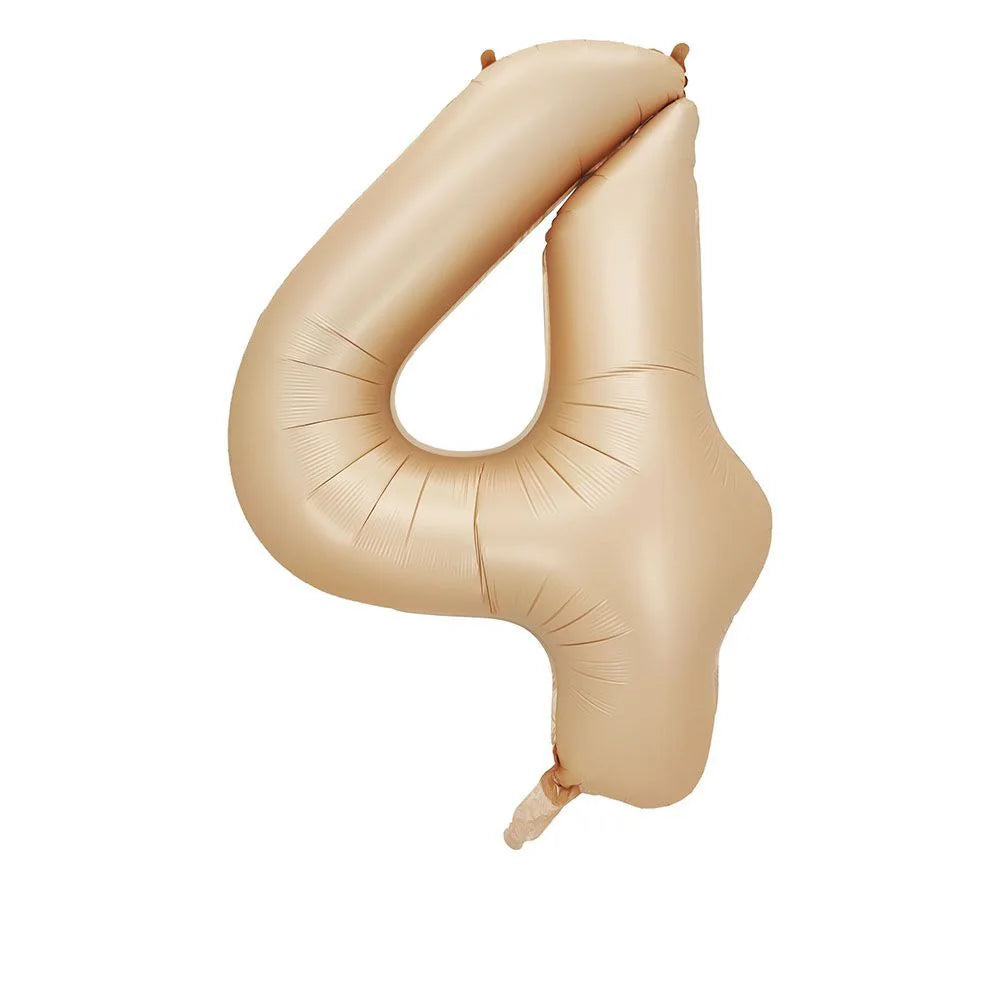 40 Inch Brown Beige Cream Number Balloons 1 2 3 4 5 6 Baby Birthday Number Foil Balloon Cream Beige Air Helium Baloon