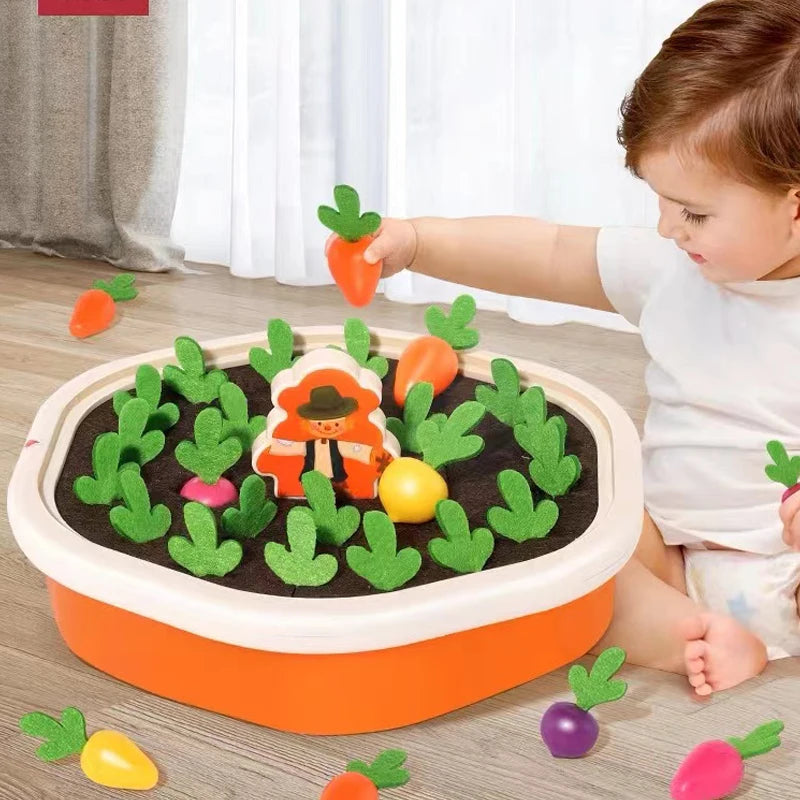 Baby Montessori Toys for Toddler Toys Educational Colorful Shape Toy Pull Carrot Set Counting Discouvery Toys for Kids Learning