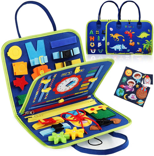 Montessori Toys Busy Board Sensory Activity Developing Board for Motor Skills,Learning Board for Toddlers Christmas Gift