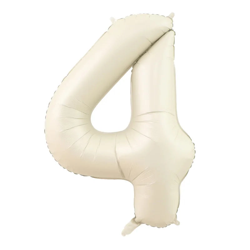 40 Inch Brown Beige Cream Number Balloons 1 2 3 4 5 6 Baby Birthday Number Foil Balloon Cream Beige Air Helium Baloon