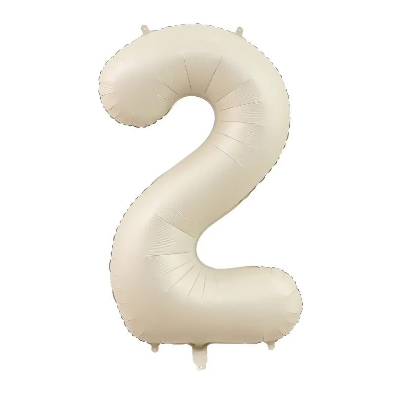 40 Inch Brown Beige Cream Number Balloons 1 2 3 4 5 6 Baby Birthday Number Foil Balloon Cream Beige Air Helium Baloon