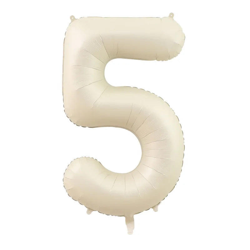 40 Inch Brown Beige Cream Number Balloons 1 2 3 4 5 6 Baby Birthday Number Foil Balloon Cream Beige Air Helium Baloon