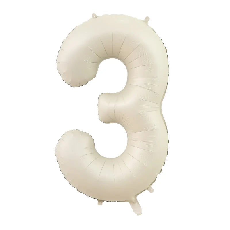 40 Inch Brown Beige Cream Number Balloons 1 2 3 4 5 6 Baby Birthday Number Foil Balloon Cream Beige Air Helium Baloon
