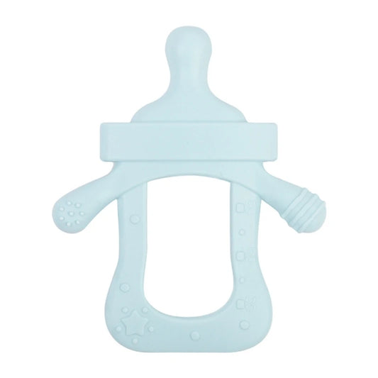 Silicone Teether Baby Milk Bottle Pacifier Chewing Toy Molar Rod Infant Teething Pains Relief Nipple Chain Accs